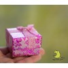 Подарочная коробочка картонная "Розовые розы". Размер 4.5*4.5 см